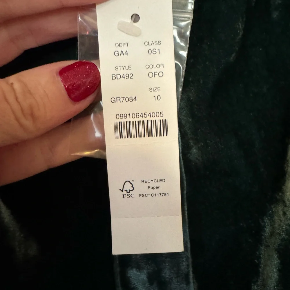 J.Crew Puff-sleeve Velvet Midi Dress Size 10 - Picture 4 of 5